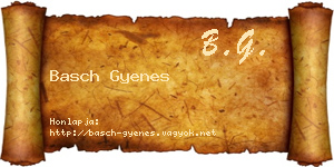 Basch Gyenes névjegykártya